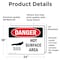 Signmission Hot Surface Sign, 18 in H x 24 in W, Vinyl Decal, Hot Surfaces In This Area OS-2PACK-DS-D-1824-L-2217 - alternate 3